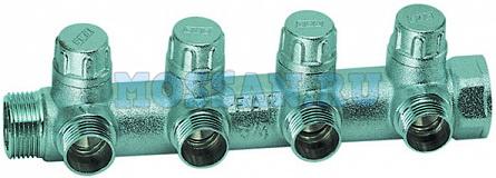 Запорный коллектор 3/4"ВР-НР с 4  отв. М24х19 (аналог FK 3878 C3404)