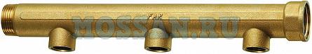 Коллектор 1 1/2"(НР-ВР) с 3 отв. 1" ВР(межосев. 100 мм)