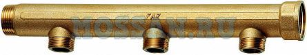 Коллектор 1" (ВР-НР) с 3 отв. 1/2" НР (межосев. 100 мм)