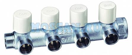 Балансировочный коллектор 3/4" (НР-ВР) с 2 отв. 1/2" EU, хром.(аналог FK 3860 3412)