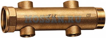 Коллектор 1 1/2"(ВР-НР) с 4 отв. 3/4" ВР(межосев. 100 мм)