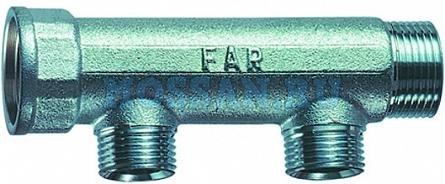 Коллектор 1" (ВР-НР) с 2 отв. 3/4" НР (межосев. 50 мм)