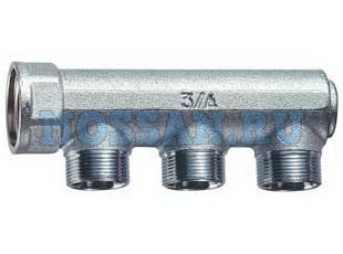 Коллектор концевой 3/4"с 2 отвод.  36мм, М24х19