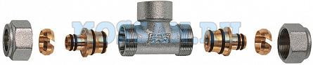 Тройник 3/4"(ВР) с 2 концовками для м/п труб  20х2