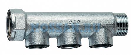 Коллектор 1" с 3 отвод. 1/2"ВР, (межосев. 36 мм)